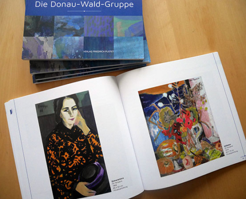 Gestaltete Innenseite vom Kunstbuch Die Donau-Wald-Gruppe